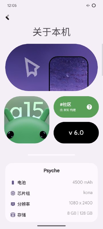 好消息用上了 Android15​坏消息ROM 不支持蓝牙开启蓝牙会造成系统崩溃格式化 data 才能恢复